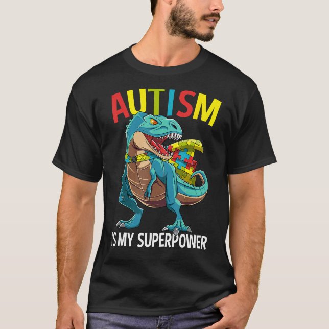 Camiseta El autismo es mi súper poder pieza del rompecabeza (Anverso)