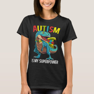 Camiseta El autismo es mi súper poder pieza del rompecabeza