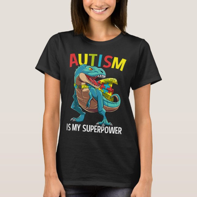 Camiseta El autismo es mi súper poder pieza del rompecabeza (Anverso)