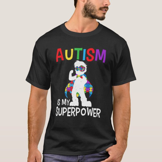 Camiseta El Autismo Es Mi Superpoder Color Del Rompecabezas (Anverso)