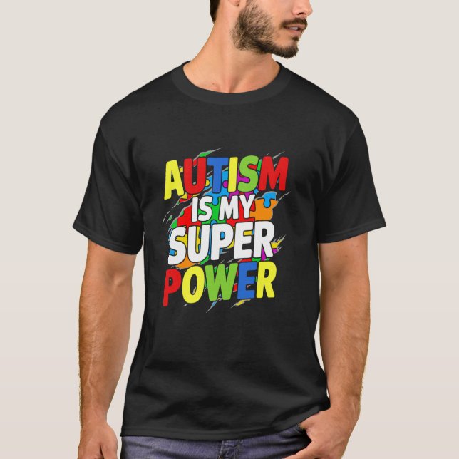 Camiseta El autismo es mi superpoder Día de concienciación  (Anverso)