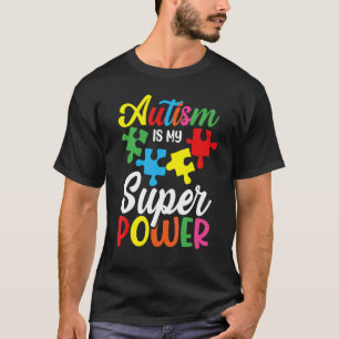 Camiseta El Autismo Es Mi Superpoder Rompecabezas De Concie