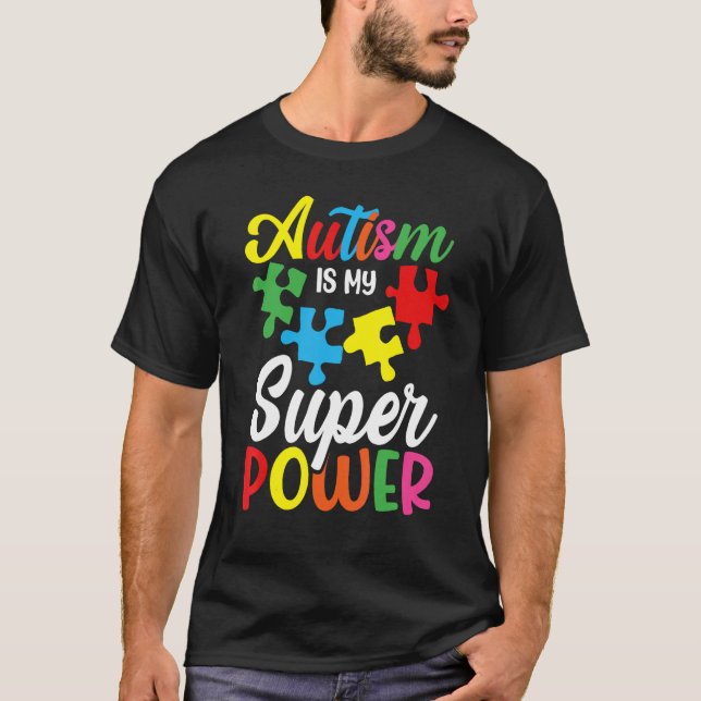 Camiseta El Autismo Es Mi Superpoder Rompecabezas De Concie (Anverso)