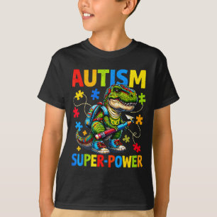 Camiseta El autismo es mi superpoder rompecabezas dino t re