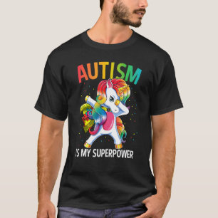 Camiseta El Autismo Es Mi Superpoder Unicornio Haciendo Dab