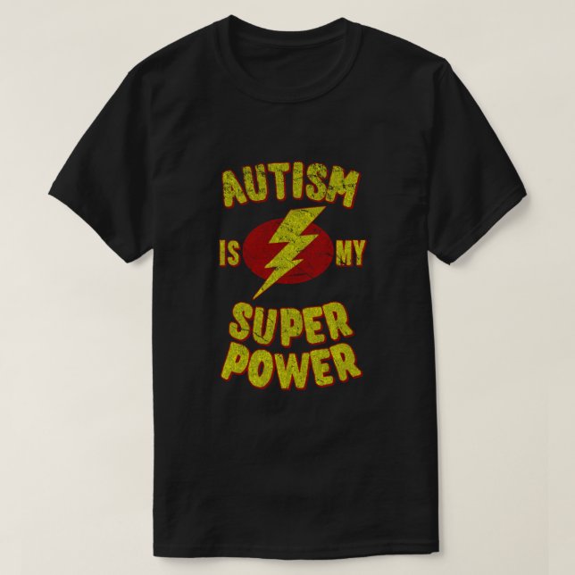 Camiseta El Autismo Es Mi Vintage De Superpotencia (Diseño del anverso)