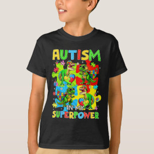 Camiseta El autismo es superpoder dinosaurio t rex autismo