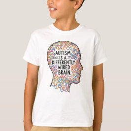 Camiseta El autismo es una cita de arte de línea cerebral c