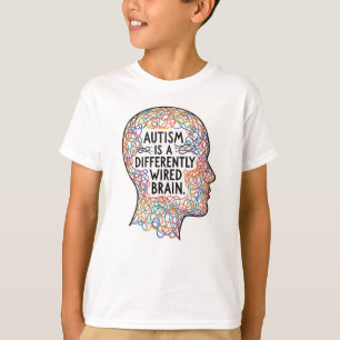 Camiseta El autismo es una cita de arte de línea cerebral c