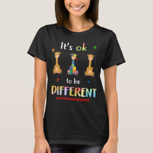 Camiseta El Autismo Giraffe Está Bien Para Ser Distintos Ho