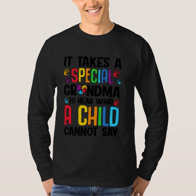 Camiseta El Autismo Lleva A La Abuela Especial A Escuchar Q (Anverso)