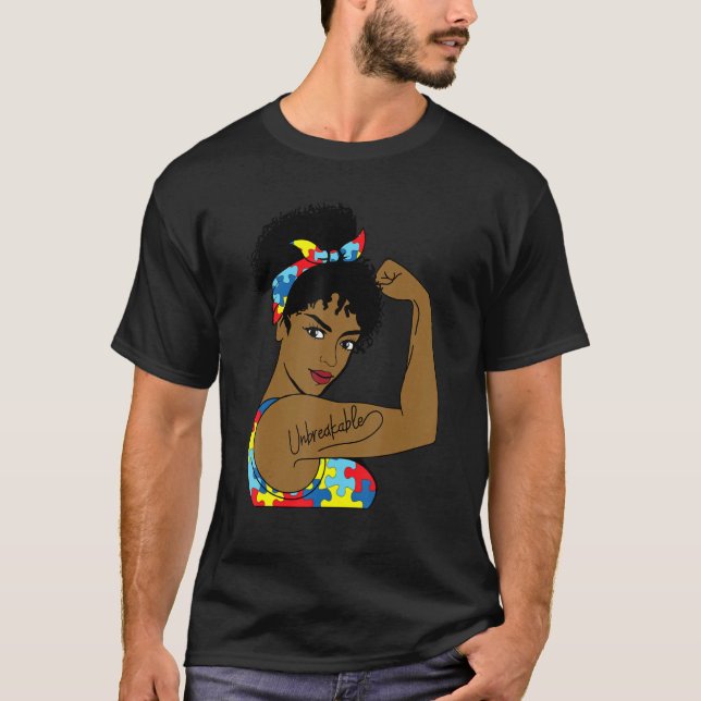 Camiseta El Autismo Mamá Inquebrantable Rosie The Riveter F (Anverso)