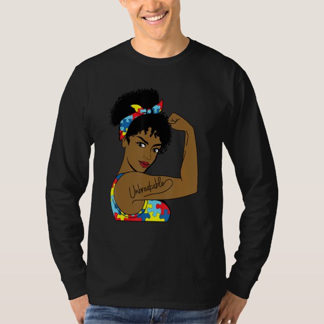 Camiseta El Autismo Mamá Inquebrantable Rosie The Riveter F (Anverso)