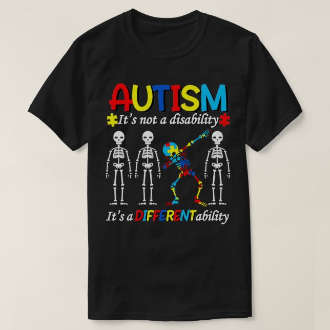 Camiseta El autismo no es una discapacidad, es una habilida (Diseño del anverso)