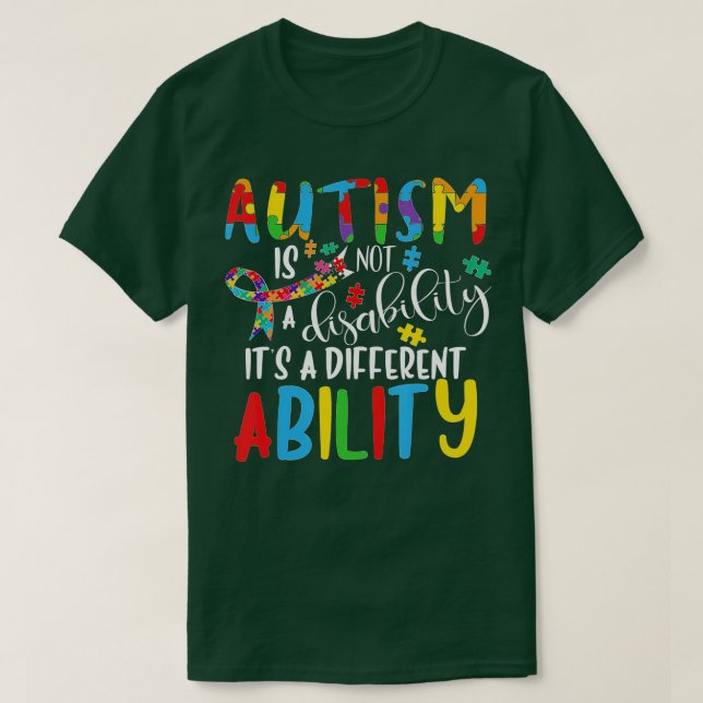 Camiseta El Autismo No Es Una Discapacidad, Es Una Habilida (Diseño del anverso)