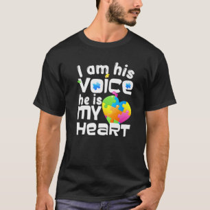 Camiseta El Autismo Padres Que Soy Su Voz Él Es Mi Autor De
