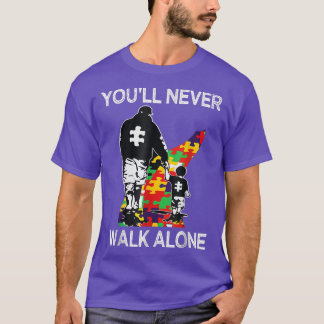 Camiseta El autismo papá apoya solo el rompecabezas que nun
