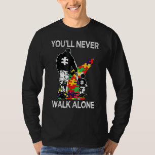 Camiseta El autismo papá apoya solo el rompecabezas que nun