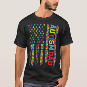 Camiseta El autismo papá rompe el puzzle de la bandera de E