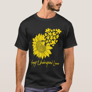 Camiseta El autismo puro rompecabezas de girasol Pieza Orgu