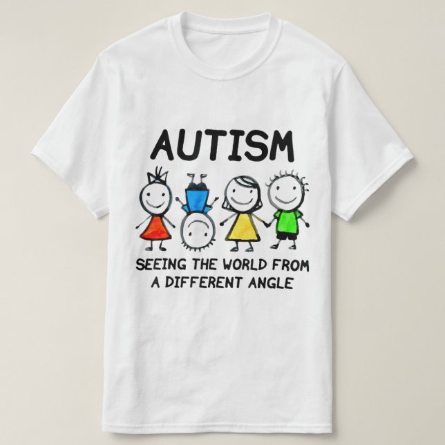 Camiseta El Autismo Viendo El Mundo Desde Un Ángulo Diferen (Diseño del anverso)