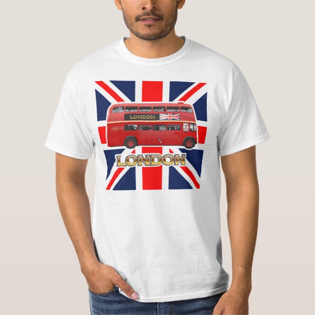 Camiseta El autobús rojo de Londres del autobús de dos (Anverso)