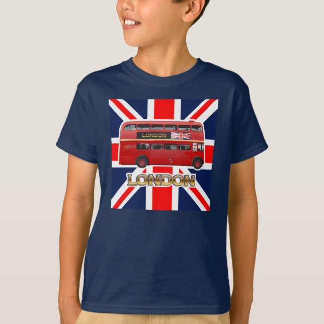 Camiseta El autobús rojo de Londres del autobús de dos (Anverso)