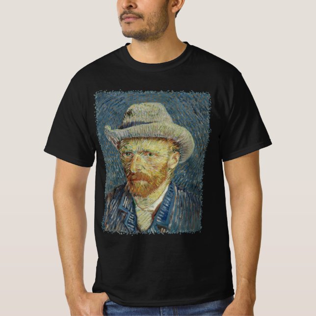 Camiseta El autorretrato de Vincent van Gogh con el Gorra d (Anverso)