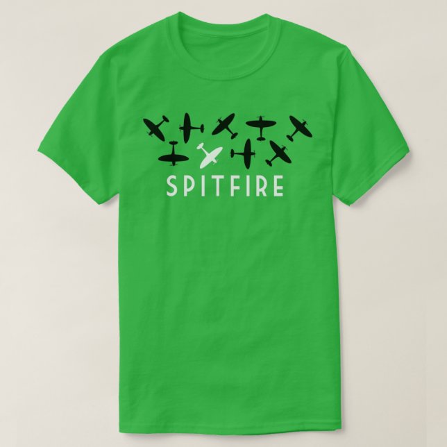Camiseta El avión de combate Spitfire RAF de la Segunda Gue (Diseño del anverso)
