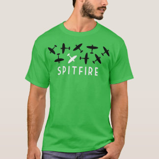 Camiseta El avión de combate Spitfire RAF de la Segunda Gue