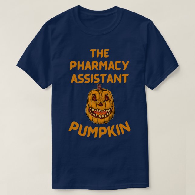 Camiseta El ayudante de farmacia, calabaza, divertida sala  (Diseño del anverso)