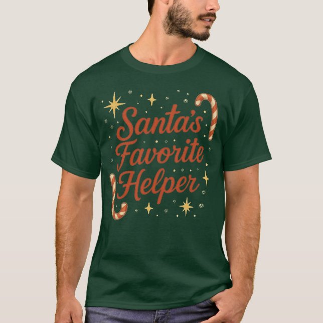 Camiseta El ayudante favorito de Papá Noel (Anverso)
