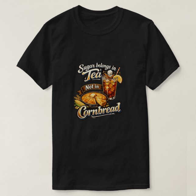 Camiseta El Azúcar Pertenece al Té, No al Pan de M (Diseño del anverso)