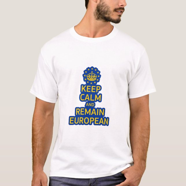 Camiseta El azul amarillo moderno mantiene la calma vector  (Anverso)