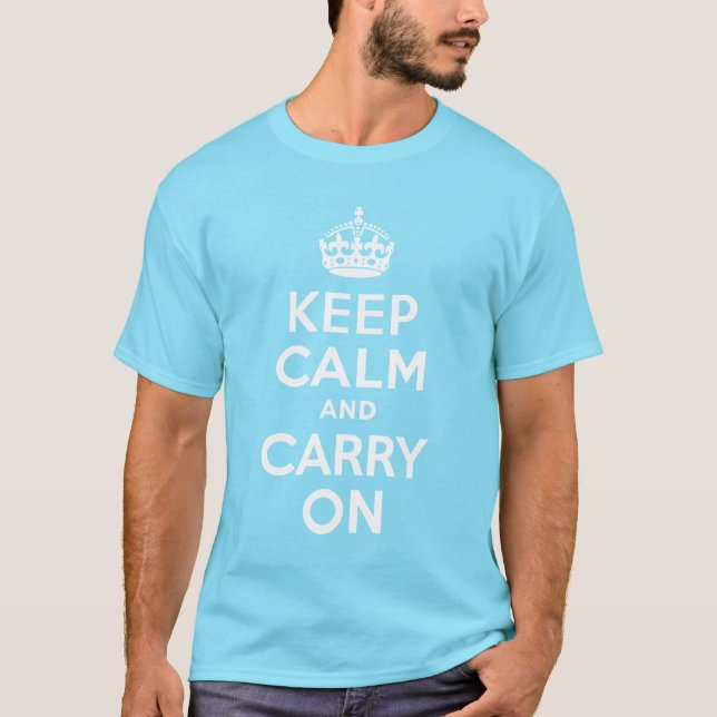 Camiseta El azul Aqua mantiene la calma y continúa (Anverso)