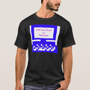 Camiseta El azul del ordenador de las imágenes de la serie
