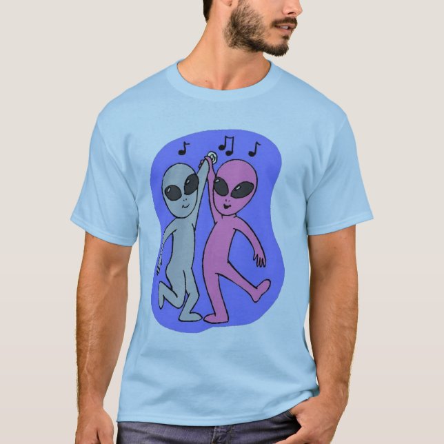 Camiseta el azul gris rosa de los extraterrestres de Wendy  (Anverso)