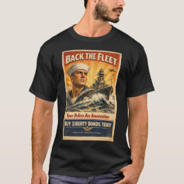 Camiseta El "Back The Fleet" de propaganda de la Segunda Gu