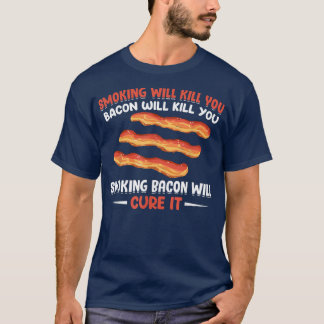 Camiseta El Bacon Fumador Lo Curará - Carne de cerdo Grillí