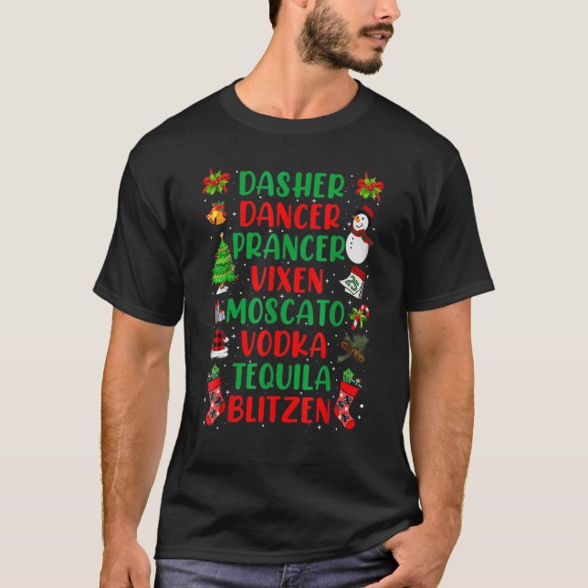 Camiseta El bailarín de Dasher Prancer Vixen Moscow Vodka T (Anverso)