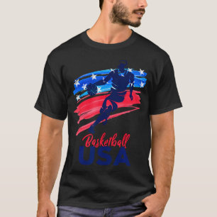 Camiseta El Baloncesto De Los Hombres Ee.Uu. Apoya El Baske