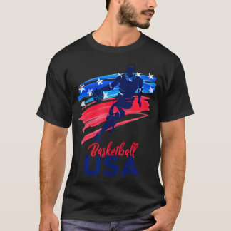 Camiseta El Baloncesto De Los Hombres Ee.Uu. Apoya El Baske