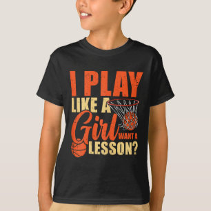 Camiseta El Baloncesto Divertido Que Juego Como Un Chica