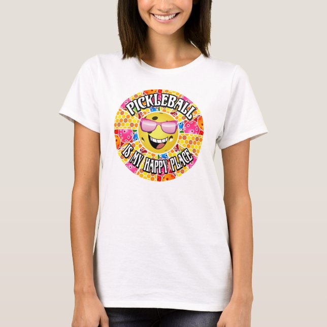 Camiseta El baloncesto es mi lugar feliz - Colorido gráfico (Anverso)