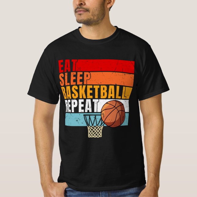 Camiseta El baloncesto se come el sueño repetido para el ju (Anverso)