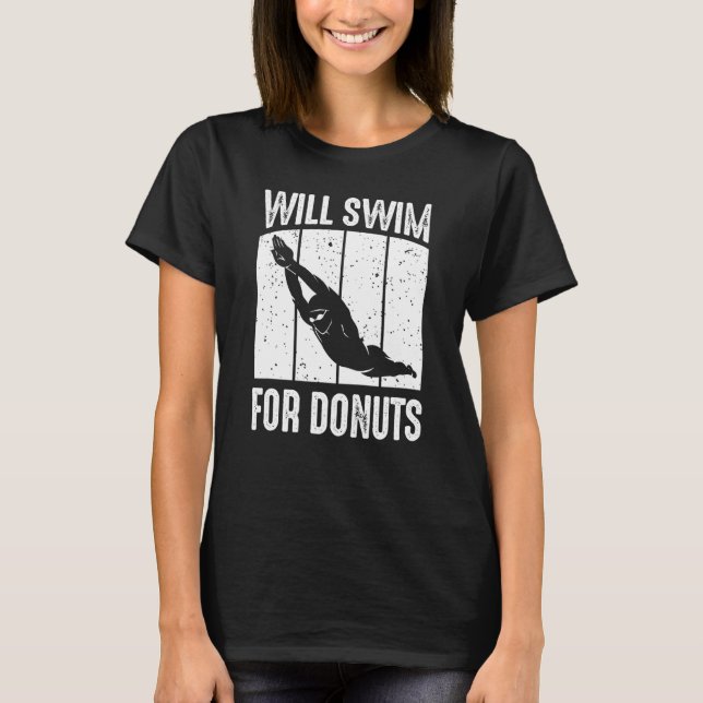 Camiseta El Bañero Se Bañará Para Los Donuts De Natación (Anverso)