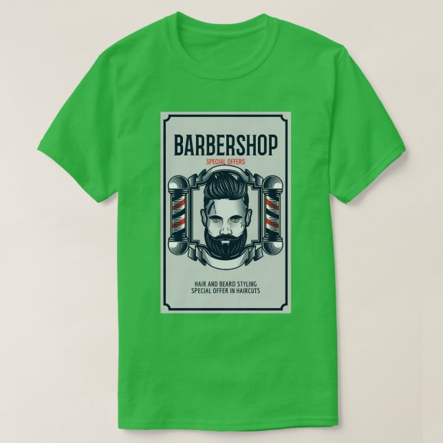 CAMISETA EL BARBERSHOP SPECIAL OFRECE UN RETRO DE ESTILO DE (Diseño del anverso)