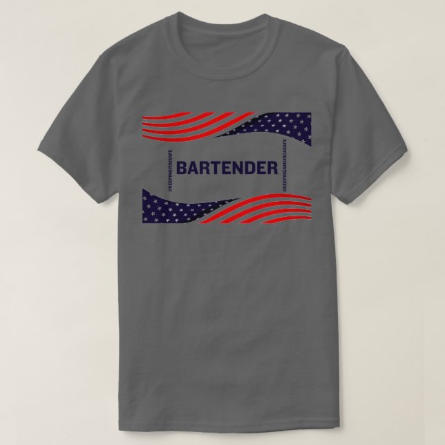 Camiseta El barman mantiene a los Estados Unidos a salvo (Diseño del anverso)