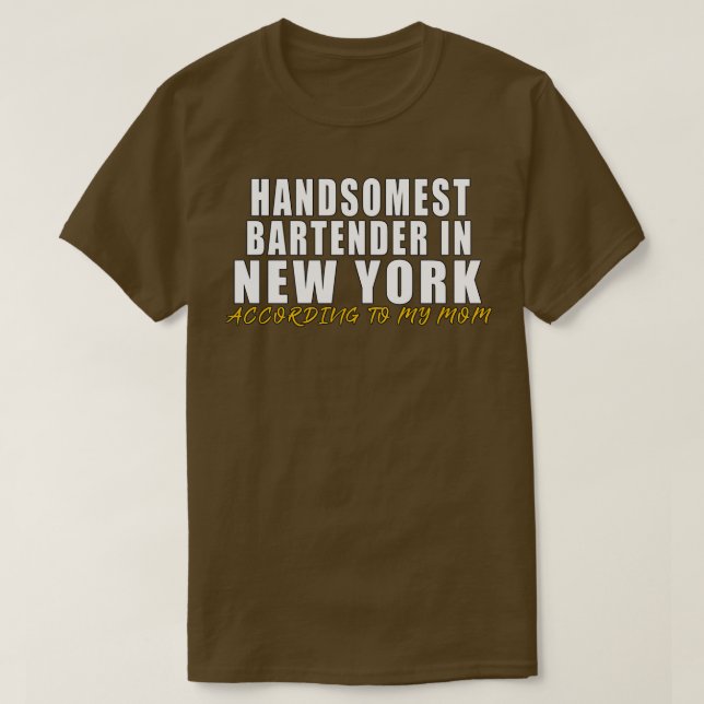 Camiseta El barman más guapo de Nueva York según mi (Diseño del anverso)