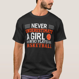 Camiseta El básquetbol nunca subestima a un Chica que juega